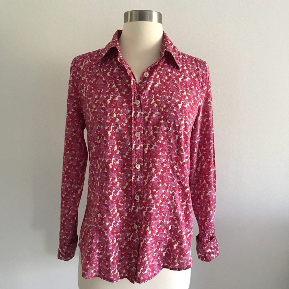 J. Crew Pink Floral Button-Down Shirt